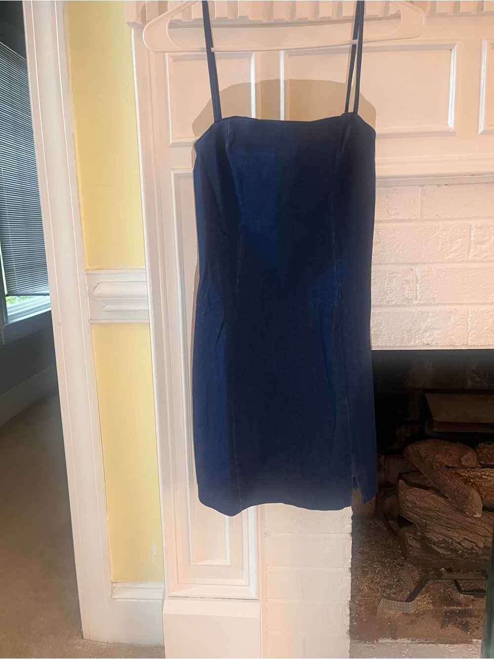 Susana Monaco denim Mini Dress with Spaghetti Straps